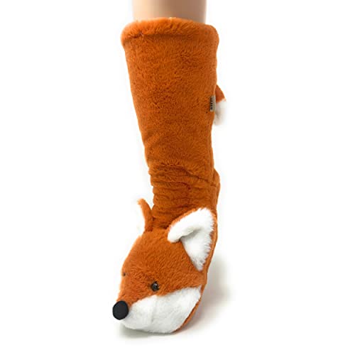 Image of ooohyeah Women's Fuzzy Animal Warm Slipper Socks, Cute Funny Cozy Non-Slip House Socks for Women, Size 5-10