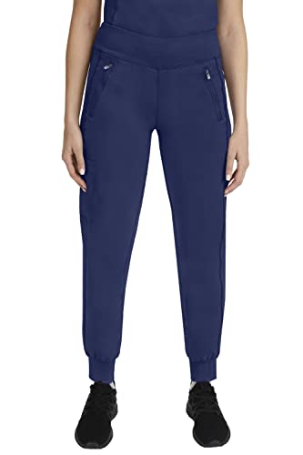 healing hands Jogger Scrubs for Women Six Pocket Tara Scrub Pant 9233 Purple Label Navy SP