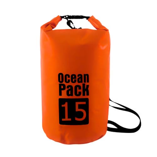 Bolsa Saco Estanque 15 Litros Impermeável Bag Pesca Camping Praia Piscina Chuva Mergulho Cachoeira A Prova D'Agua Boia (Laranja)