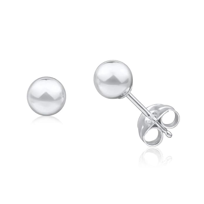 Ball Design 925 Pure Silver Stud Earrings for Baby Girl, Men, Women, Girls & Boys-image-21