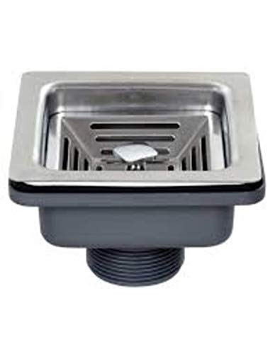 Image of HAPPY HOMES 304 Stainless Steel Kitchen Sink 21 x 18 x10 Inch BLACK Matt Finish Single Bowl with Nanocoated Undercoating, Sound Dampening | Square Coupling & Metal Fruit Basket | 7 Years Warranty