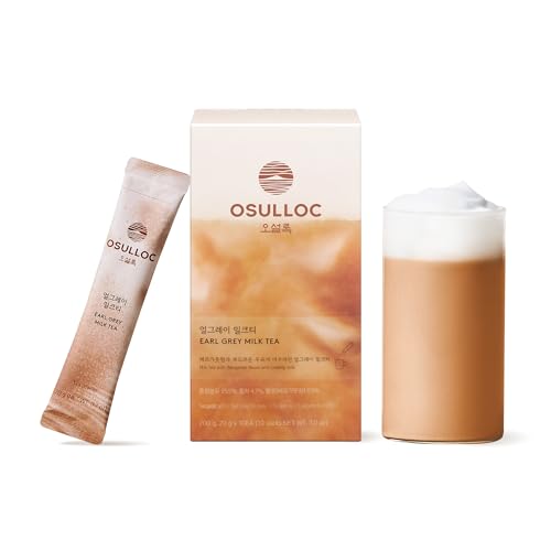 OSULLOC Earl Grey Milk Tea (7oz X 10 Packets), Easy on-the-go Stick type Powder Blended tea, Earlgrey with Bergamot scent mixed, Easy with water