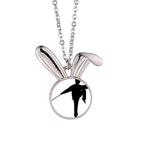Kung fu chinois shaolin stick collier pendentif lapin martial
