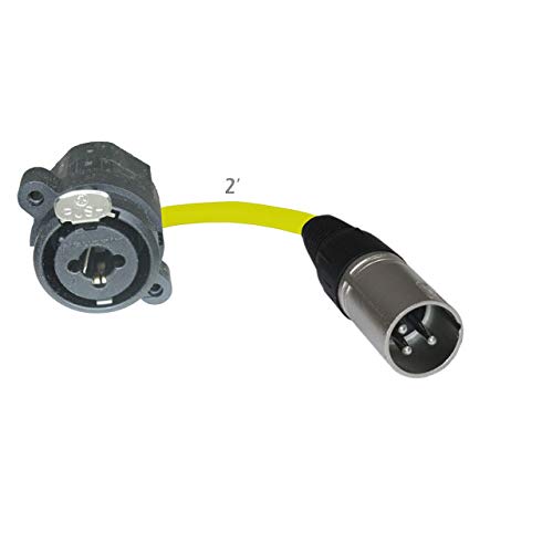 MCSPROAUDIO 2ft Pigtail: TRS/XLR Male Panel Mount to XLR Male Plug (Yellow)