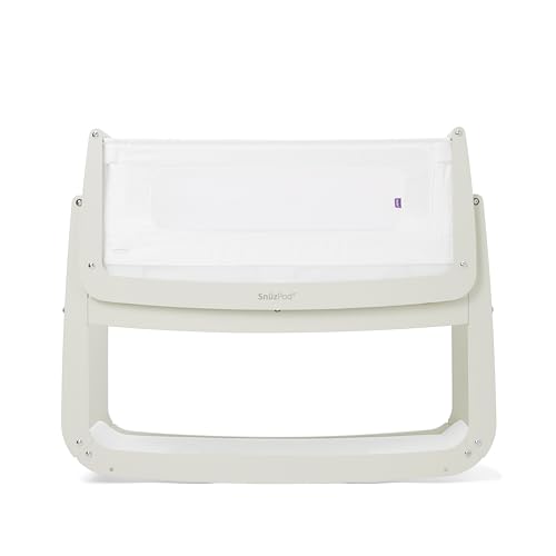 SnuzPod 4 Bedside Crib - Rocking Next to Me Crib with Lift off Bassinet, Lightweight Portable Baby Bed Cot with Zip-Down Wall 3D Breathable Mattress, 6 Height Settings and Comfort Incline Mode, Barley