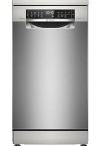 Bosch SPS6YMI14E, Serie 6, Smarter Freistehender Geschirrspüler 45 cm, Besteckschublade, Spülmaschine mit Zeolith Trocknung, besonders leise, höhenverstellbarer Oberkorb, Favoritenprogramm, AquaStop