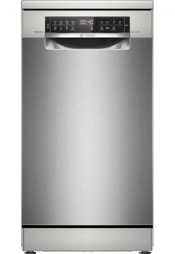 Bosch SPS6YMI14E Serie 6, Lavastoviglie da libera installazione, Home Connect, PerfectDry: Asciugatura impeccabile, consumi ridotti, Diagnostica da remoto, EmotionLight, Acciaio, 45cm