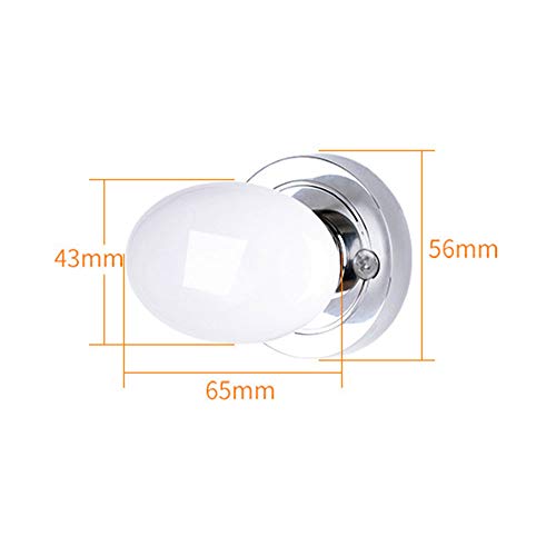 tooloflife Door Knob Round, Classic Door Knob Ceramic Door Knob Cupboard Cabinet Drawer Door Knob,Without Lock(White+Sliver) - Image 2