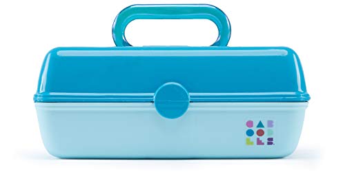 Image of Caboodles Pretty In Petite - Forever Fun Makeup Organizer Compact Carrying Cosmetic Case, Turquoise Over Sky, 1 count