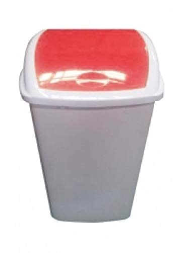 U-Group Ltd 50 Litre Swing Top Bin - Red Lid