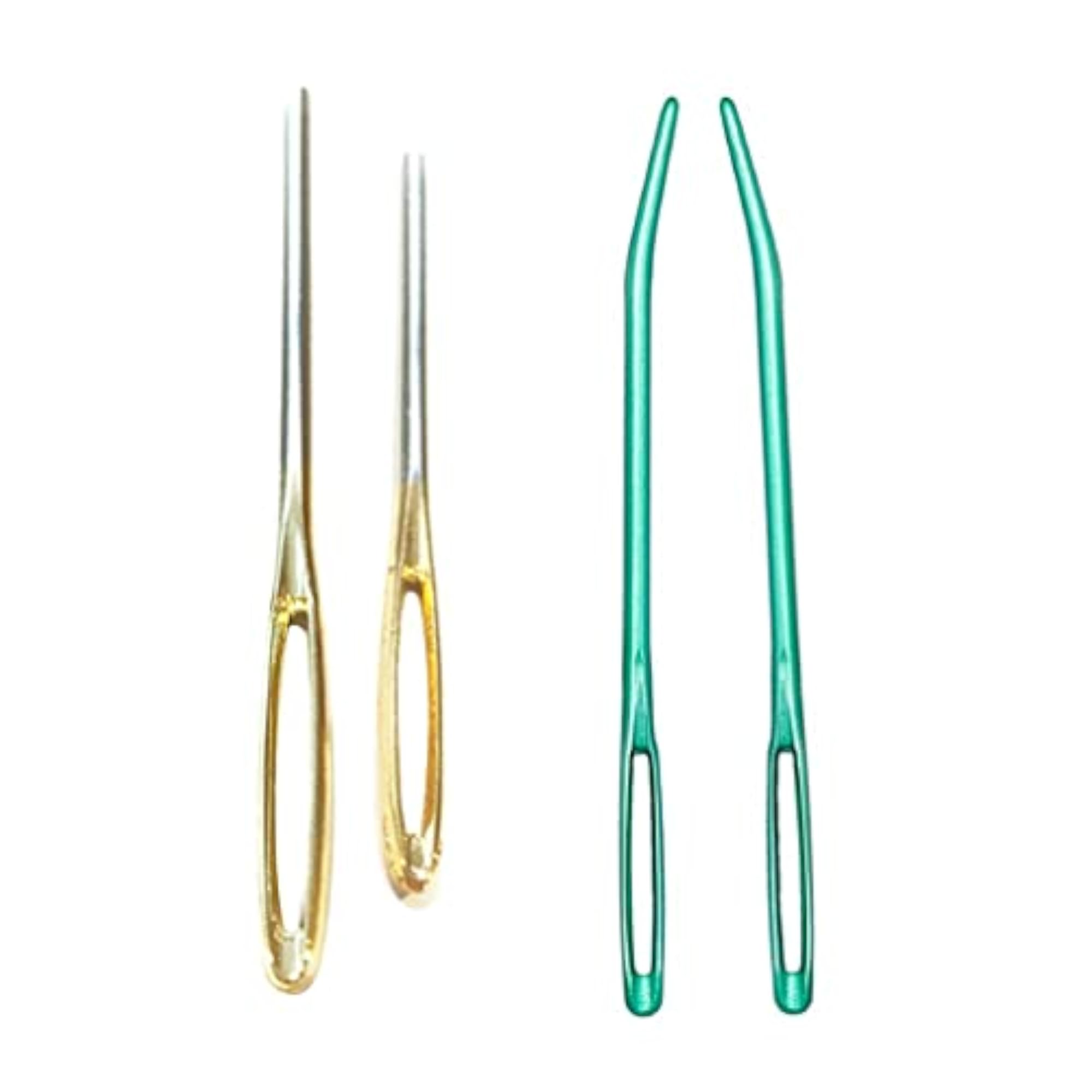2pcs Bent Tip Tapestry Needles + 2pcs Blunt Needles