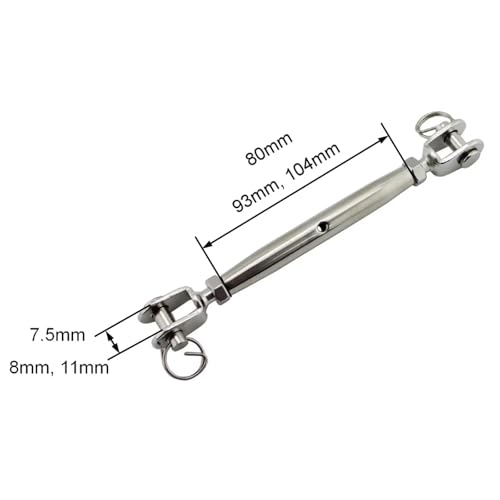 Tensor cerrado de cuerpo Swage de acero inoxidable 316 M5 para tensión de cable y cuerda, servicio pesado miniatura 2