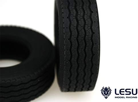 LESU wheelfun 1/14 Wide Rubber Tires D 1 Pair with Spongy Model Part for RC a Tractor Truck DIY Car Model