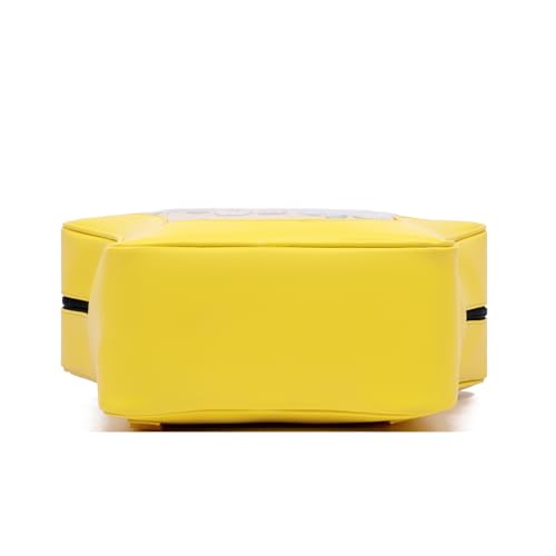 Image of Yellow Star-Shaped Kawaii Ita Backpack, Ita Bag for Women Girls, Y2K Cute Aesthetic, Pin Bag for Anime PU Leather