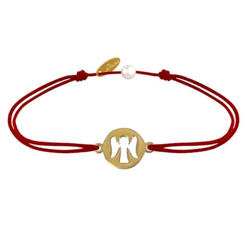 LES POULETTES BIJOUX - Pulsera Enlace Mi Angel Chapado en Oro - Rojo