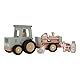 Little Dutch 7149 FSC Holz Traktor mit Anhänger grün - Little Farm