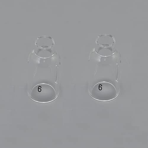 Image of RIVERWELD TIG Glass Cups Clear Quartz Nozzle 54N16 6# 3 /8 inch 9.5mm, 54NQ-16-6# for SR WP 17 18 26 TIG Welding Torches Pack of 3