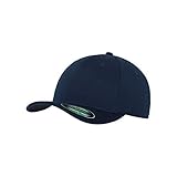 Mittleres Profil. Flexfit Unisex Baseballkappe mit 5 Paneelen (L/XL) (Marineblau)