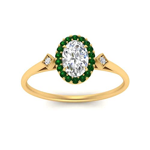 Anillo de compromiso para mujeres con engaste de la prong y baño de oro de 18k