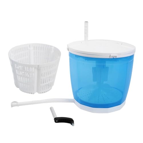 LOVIVER Portable Hand Cranked Manual Clothes Non Electric Washing Machine and Dryer, Counter Top Washer/Dryer for Camping, Blue
