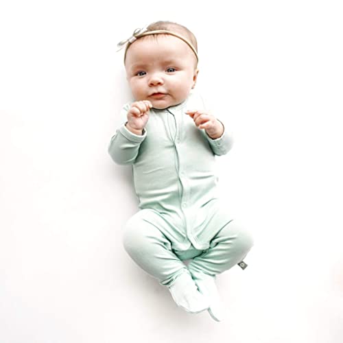 Image of KYTE BABY Soft Organic Bamboo Rayon Footies, Snap Closure, 0-24 Months, Solid Colors
