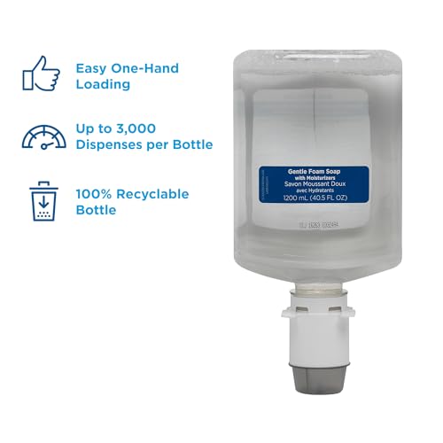 Georgia-Pacific enMotion Gen2 Moisturizing Foam Soap Dispenser Refill by GP PRO (Georgia-Pacific); Dye and Fragrance Free; 42714; 1200 mL Per Bottle; 2 Bottles Per Case - Thumbnail 2