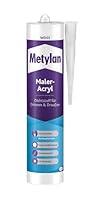 Metylan Maler-Acryl Wand & Decke, für innen und außen, für bewegungsarme Fugen, einfache Handhabung, überstreichbar, Weiß, 1x300ml