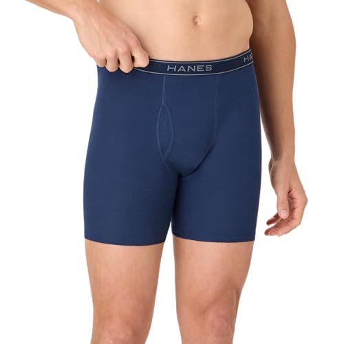 Image of Hanes mens Underwear Boxer Briefs Pack, Cool & Breathable Cotton Moisture-wicking Underwear for Men, No Ride Up