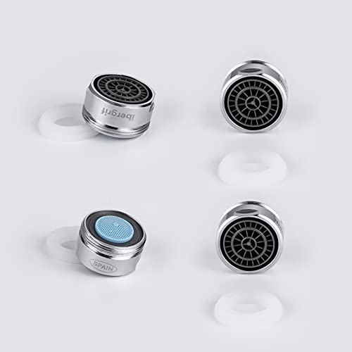 Ibergrif 6 Stück M24 Perlator mit Neoperl-Filterelemen, Strahlregler Wassersparen, Wasserhahn Aufsatz 7-Schichten-Filtration, Wasserhahn wassersparer, M91005, Silber