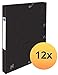 Oxford 400114360 Top File+ Lot de 12 boîtes de rangement ultra fines en carton 390 g 2,5 cm Rückenbreite Noir