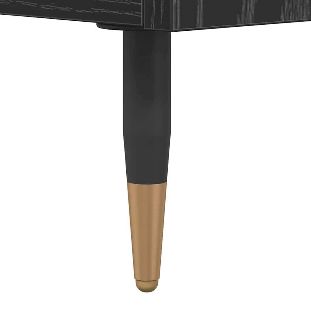 Tavolino da salotto Rovere nero in legno ingegnerizzato 102 x 44,5 x 50 cm con cassetto e ripiano, mobiletto salvaspazio versatile per soggiorno, camera e ufficio moderno
