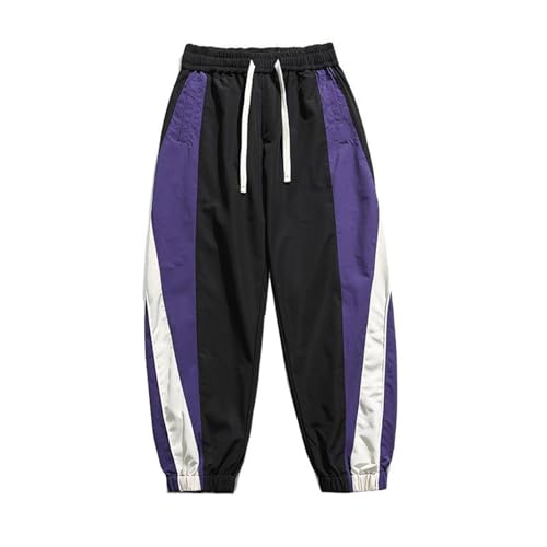 Men's Pants Street Hip-Hop Spring Autumn Sporty Casual Patchwork Cuffed Trouser for Men