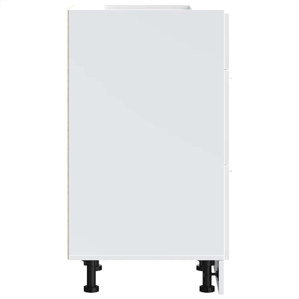 vidaXL Unterschrank Lyon Weiß 40x46x81,5 cm Holzwerkstoff,Küchenschrank, Gastronomieschrank, Gastro Möbel, Küchenmöbel, Aufbewahrungsschrank