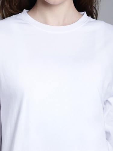 Image of JUNEBERRY Cotton Round Neck Regular Fit Solid Core Full Sleeve T-Shirt Combo for Women & Girls (Pack of 2) (Available Colors: Black, White, Navy, Green,Swanwhite & Cork)