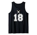 18 numero baseball stile vintage bianco canotta