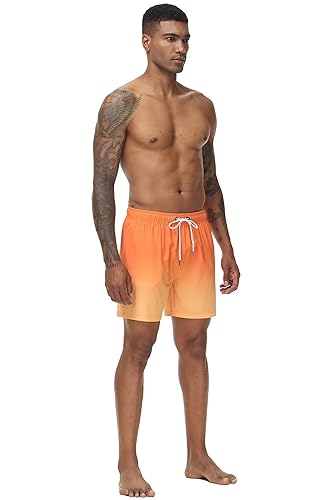 Tyhengta Men's Swim Trunks Quick Dry Bathing Suit Shorts with Zipper Pockets and Mesh Lining4