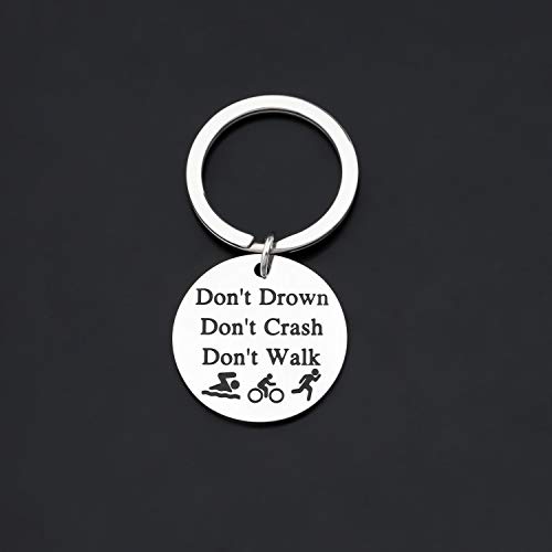 CENWA Triathlon Lover Gift Don’t Drown Don’t Crash Don’t Walk Keychain How to Be Triathlete Gift for Triathlon Athletes4