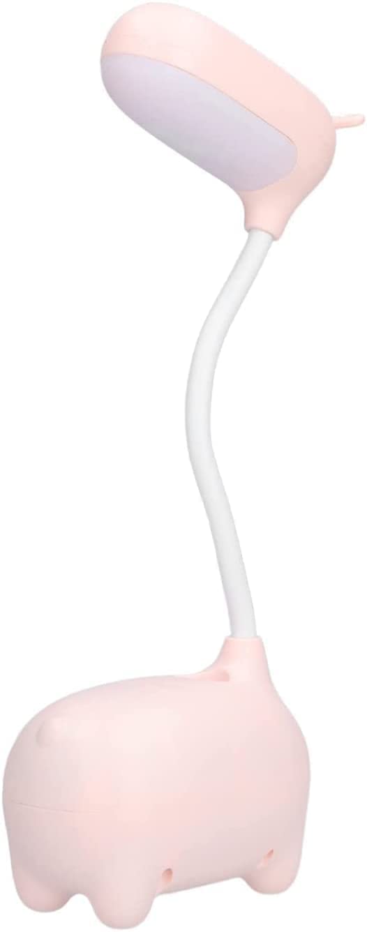 Lampara Escritorio para Oficina Encantadora Lámpara De Escritorio Alce, Luz Lectura con Carga USB para Oficina, Hogar, Dormitorio, Aprendizaje Moderno Flexo Escritorio(Pink)