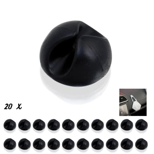 Generico 20X Clip Organizza Cavi Adesivo- Camper