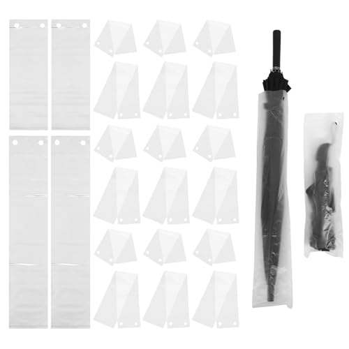Étuis à parapluie transparents en PE DOITOOL | Lot de 200 pièces pratiques pour supports