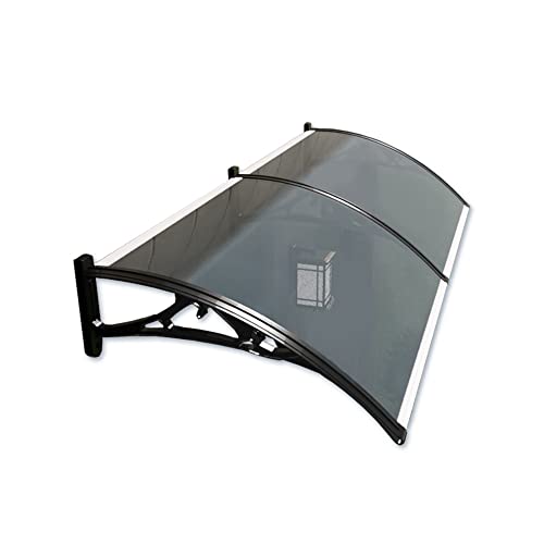 Webup Pc Window Door Awnings Canopy Sunshade For Door Metal Awnings For Outdoor Roofing, Entry Exterior Cover Waterproof Sheet For Rain/Snow, Black Bracket (Size : 60X120Cm/24X48In) #TOP3