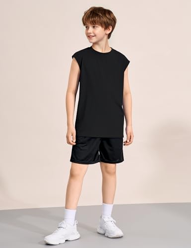Image of Somaibo 3 Packs Boys Athletic Tank Tops Breathable Mesh Undershirts Quick Dry Sleeveless Muscle T-Shirts for Kids