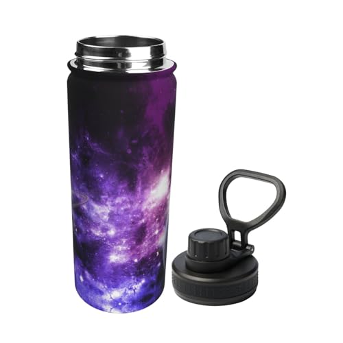 Botella de agua de acero inoxidable Galaxy Sky aislada para deportes 3
