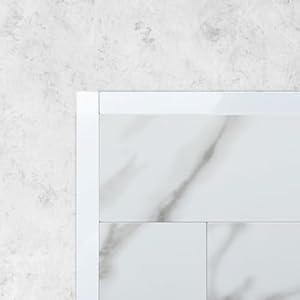 DICOFUN 24-Pack Polished White Peel and Stick Tile Trim, 6″ Self Adhesive Molding Edge Trim for Peel and Stick Backsplash