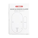 Gdfnmogo Puerta magnética de 130 dB y alarma con sensor Vibion y cristal sh para la seguridad del hogar