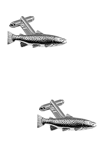 Mancuernillas para hombre RGT de pez trucha marrón miniatura 1