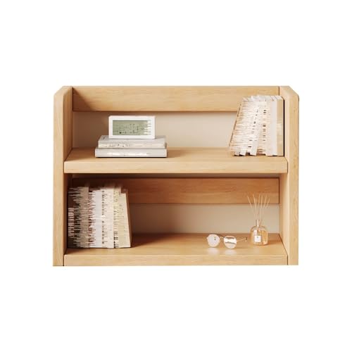Libreria a 2 ripiani in legno multiuso aperta libreria elegante giallo espositore per organizzazione domestica scaffale da scrivania 50 cm per libri e decorazioni
