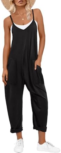 ANRABESS Jumpsuits for Women Summer Casual Sleeveless Overalls