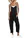 ANRABESS Jumpsuits for Women Casual Summer Overalls Sleeveless Spaghetti Strap Romper Jumpers Trendy Beach Vacation Outfits Black X-Large