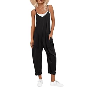 ANRABESS Jumpsuits for Women Casual Summer Overalls Sleeveless Spaghetti Strap Romper Jumpers Trendy Beach Vacation Outfits